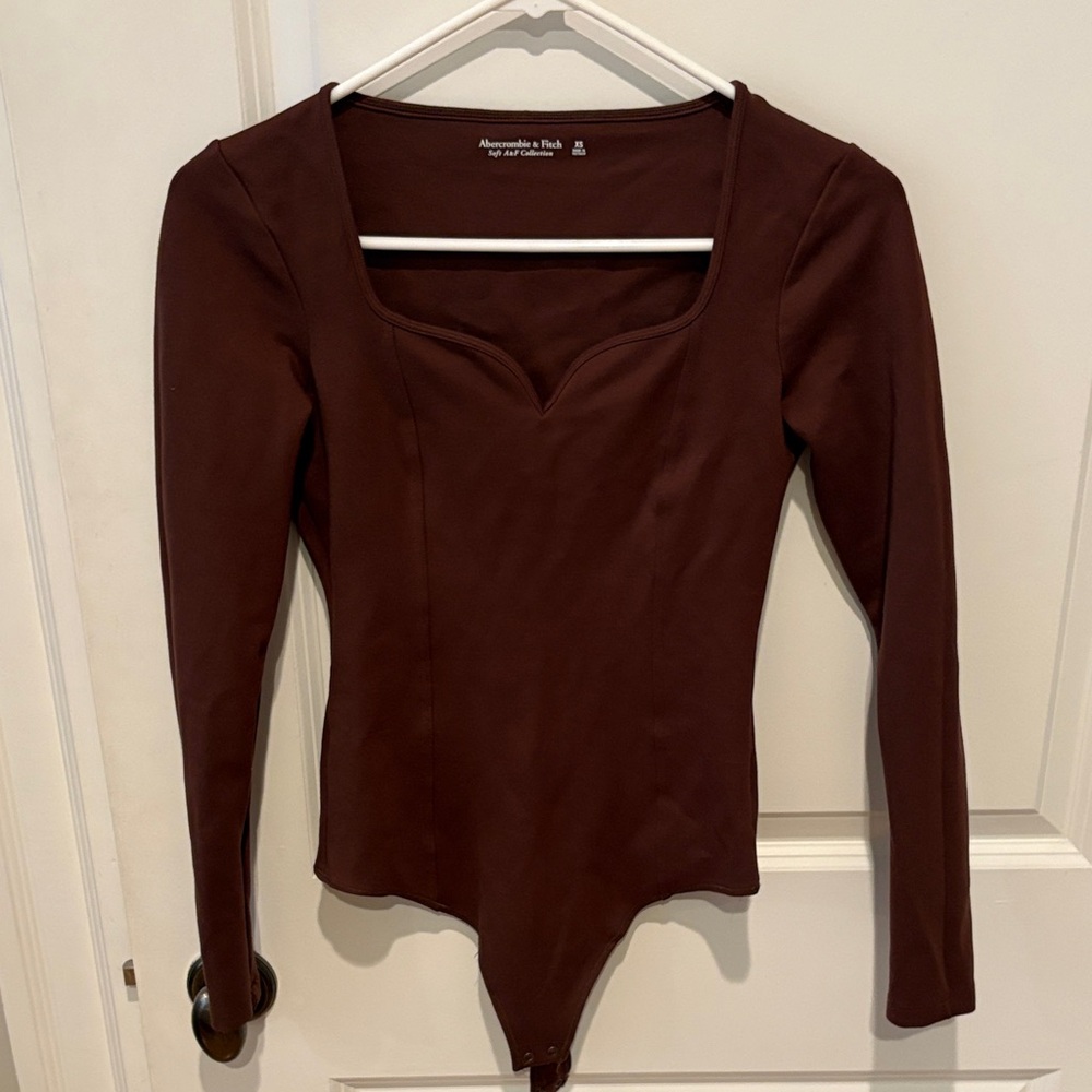 Abercrombie & Fitch Chocolate Long Sleeve Bodysuit
